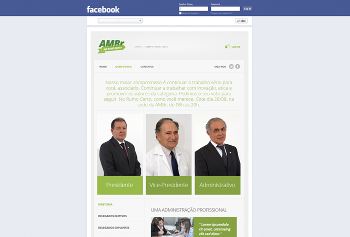 HTML para Facebook - Quem Somos